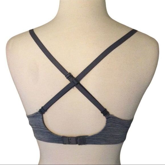 VICTORIA’S Secret Mesh Embellished Uplift Padded Plunge Gray‎ Bra 34D - Picture 5 of 11